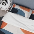 thumbnail image 4 of Designart "Minimal Boho Pattern in Blue and Orange I" Abstract Minimalism Bedding Covert Set - Abstract Blue Modern Bed Set With 2 Shams, 4 of 6
