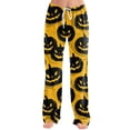 thumbnail image 2 of Halloween Pajama Pants Women Casual Lounge Bottom Trousers Cute Pumpkin Drawstring Elastic Waist Fashion Pj Pants Women Hot Pink M, 2 of 5