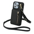 thumbnail image 6 of Crossbody lanyard zipper wallet leather phone case for iPhone 16 pro max 15 plus 14 13 12pro 11 wrist strap card Solt cover, 6 of 8