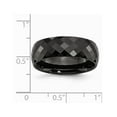 thumbnail image 2 of Mens Chisel 7.5mm Faceted Black Ceramic Wedding Band Ring, 2 of 5