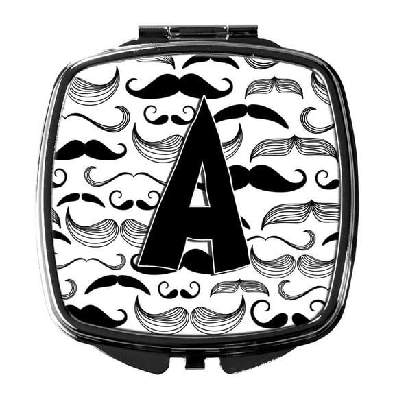 Letter A Moustache Initial Compact Mirror