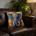 thumbnail image 3 of Specollect 1 Pcs Vintage Elephant Print Pillow Cover, Soft Short Pile Cushion Cover for Sofa and Living Room Decor, Blue Decorative Throw Pillowcase, 3 of 8