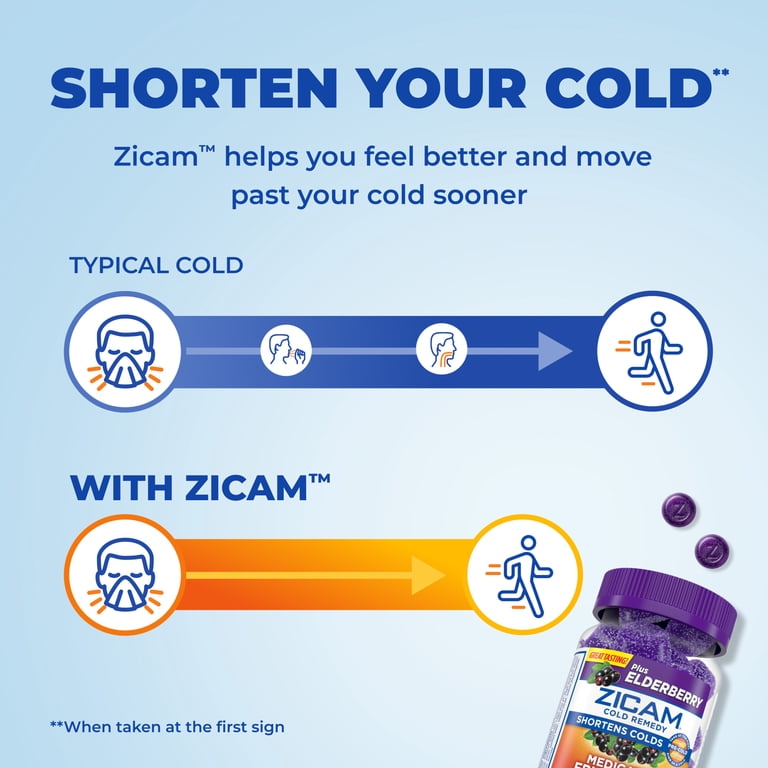 Zicam Cold Remedy Zinc Medicated Fruit Drops, Elderberry