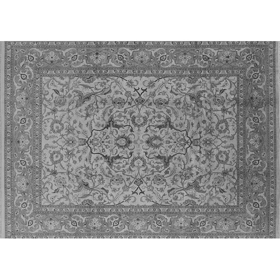 Ahgly Company Machine Washable Indoor Rectangle Oriental Gray Industrial Area Rugs, 8' x 12'