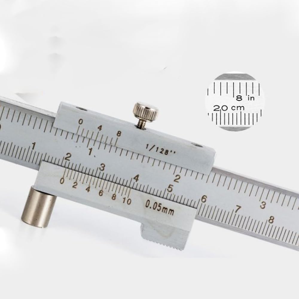 Vernier Caliper 0-7.8 Inch Stainless Steel Parallel Marking Vernier Caliper With 2 Needles, Clear Scale, Polished Marking Gauge Measuring Tool marking vernier caliper 0-200