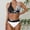 002 White, variant on Hvot&aat Women's Color Block Print Bikini Sets Twist Front Two Piece Backless Halter Swimsuit