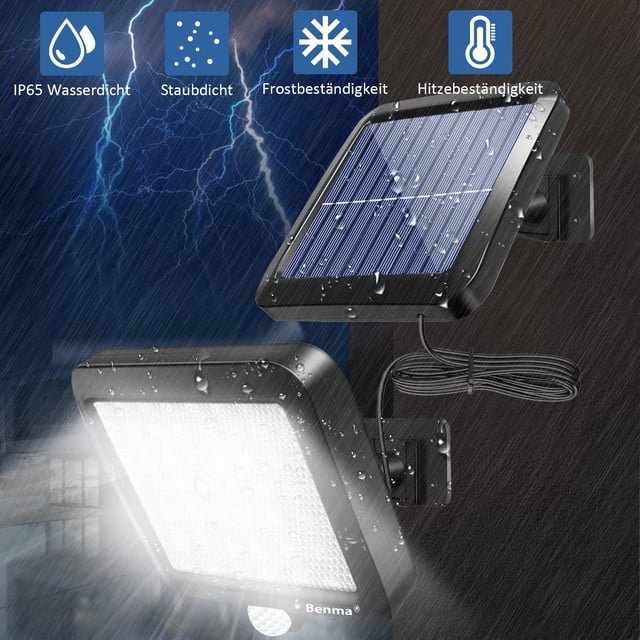 Lámparas solares para exterior con detector de movimiento 56 LEDs luces solares jardín impermeable IP65