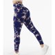 thumbnail image 4 of Leggings sin costuras para mujer, pantalones largos de yoga elásticos de cintura alta de fibra de poliuretano de nailon para Fitness, azul, M, 4 of 6