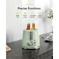 thumbnail image 2 of LONGDEEM 2 Slice Toaster, 6 Settings, Extra Wide Slots, High Lift, Auto Shutoff, Green, 2 of 7