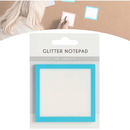Glitter Notepad Sticky Notes - 2025 Clear Translucent Sparkle Self-Adhesive Memo Pads, Fun and Cute To-Do List Office Supplies, Small Post-It Style Notes (blue)