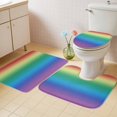 thumbnail image 2 of Rainbow Colors Ombre Cream Bath Mat 3 Piece Bathroom Rug Set, Modern Abstract Art Aesthetics Non Slip Bath Rug Contour Mat and Toilet Lid Cover, Absorbent Shower Mats Soft Bath Rugs and Mats Sets, 2 of 8