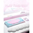 thumbnail image 2 of 1 75% gaming keyboard, 2.4// wired three-mode wireless keyboard, hot-swappable mechanical keyboard, pre-lubricated linear switches, jelly keycaps, backlight ( ), 2 of 5