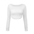 thumbnail image 1 of Camisetas de manga larga con cuello cuadrado para mujer, camisetas cortas ajustadas y sexys de punto, varios tamaños, 1 of 7