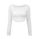 thumbnail image 1 of Camisetas de manga larga con cuello cuadrado para mujer, camisetas cortas ajustadas y sexys de punto, varios tamaños, 1 of 7
