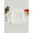 thumbnail image 4 of Toddler Baby Boy Girl Christmas Knit Sweater Letter Embroidery Long Sleeve Sweater Pullover Warm Fall Winter Top Clothes, 4 of 8