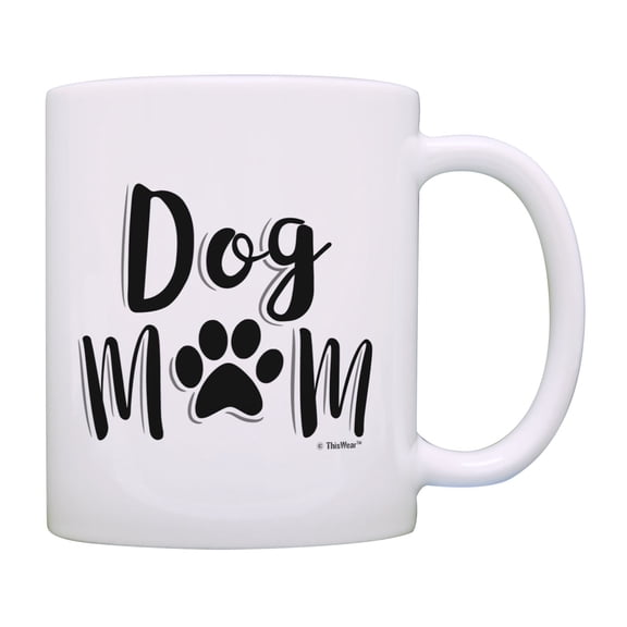 ThisWear Dog Mom Gifts Dog Mom Mug Crazy Dog Lady Gifts Pet Lover Gifts Dog Coffee Mug Black & White