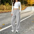 thumbnail image 6 of Wide Leg Sweatpants for Girl, Elastic Waist Loose Sports Bottoms, Winter Fleece Casual Sports Long Trousers with Pockets,5-6 Years, 6 of 9