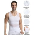 thumbnail image 6 of Hanerdun Mens Body Shaper Compression Shapewear Slimming Vest Workout Tummy Control Waist Trainer M, 6 of 7