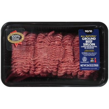 2.25lb 90/10 Ground Beef Sirloin Tray