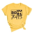 thumbnail image 2 of T-shirts d'Été pour Femmes Grande Taille, Hauts d'Été pour Femmes, Motif Imprimé, Manches Courtes, Col Rond, T-shirt Ample, Haut Happy2021, T-shirt à Col en V pour Femmes en Liquidation, 2 of 3