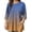 Blue, variant on GIPQJK Plus Size Tops for Women 3/4 Length Sleeve Round Neck Plus Size Tee Shirt Basic Gradient Tunic Tops Casual Lightweight Blouses with Pockets,Cyan XL