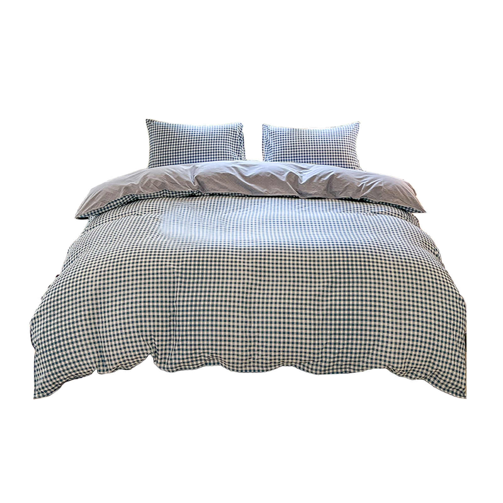 Bedding Sets Queen - Blue Polyester Bed Sheets, 4 Piece Duvet Cover Set, Soft Wrinkle Resistant, Easy Care