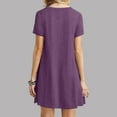 thumbnail image 5 of fartey Casual Mini Dresses for Women Solid Color Short Sleeve Sundress 2024 Loose Comfy Summer Crew Neck Flowy Hem Dress, 5 of 8