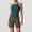 Green, variant on PISONIC Women 2 Piece Retro Contrast Trim Workout Set, Ribbed Racerback Tank Top & High Waist Butt Lifting Biker Shorts with Multi Pockets, Quick Dry Stretch Yoga Cycling Gym Activewear Outfit
