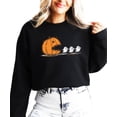 thumbnail image 2 of Pumpkin Ghost Halloween Sweatshirt for Women, Teens & Kids Cute Cozy Ghost and Pumpkin Sweater Black Sweatshirt Adult Large, 2 of 4