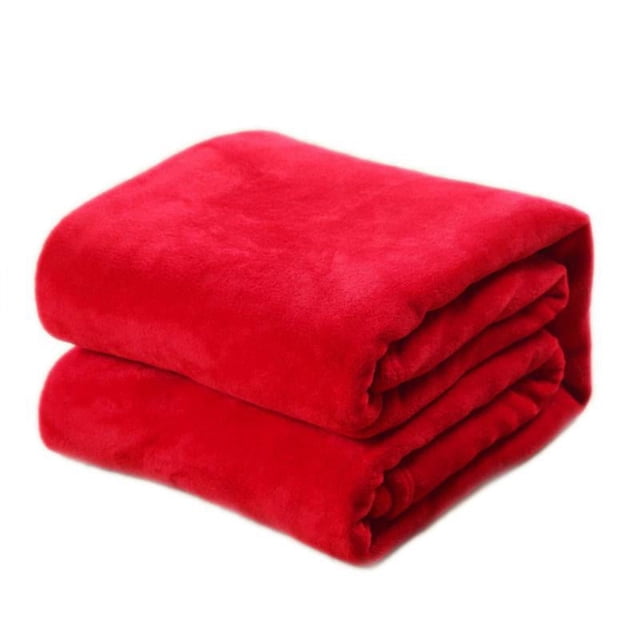 1 manta de franela para viajes, camping, color rojo.