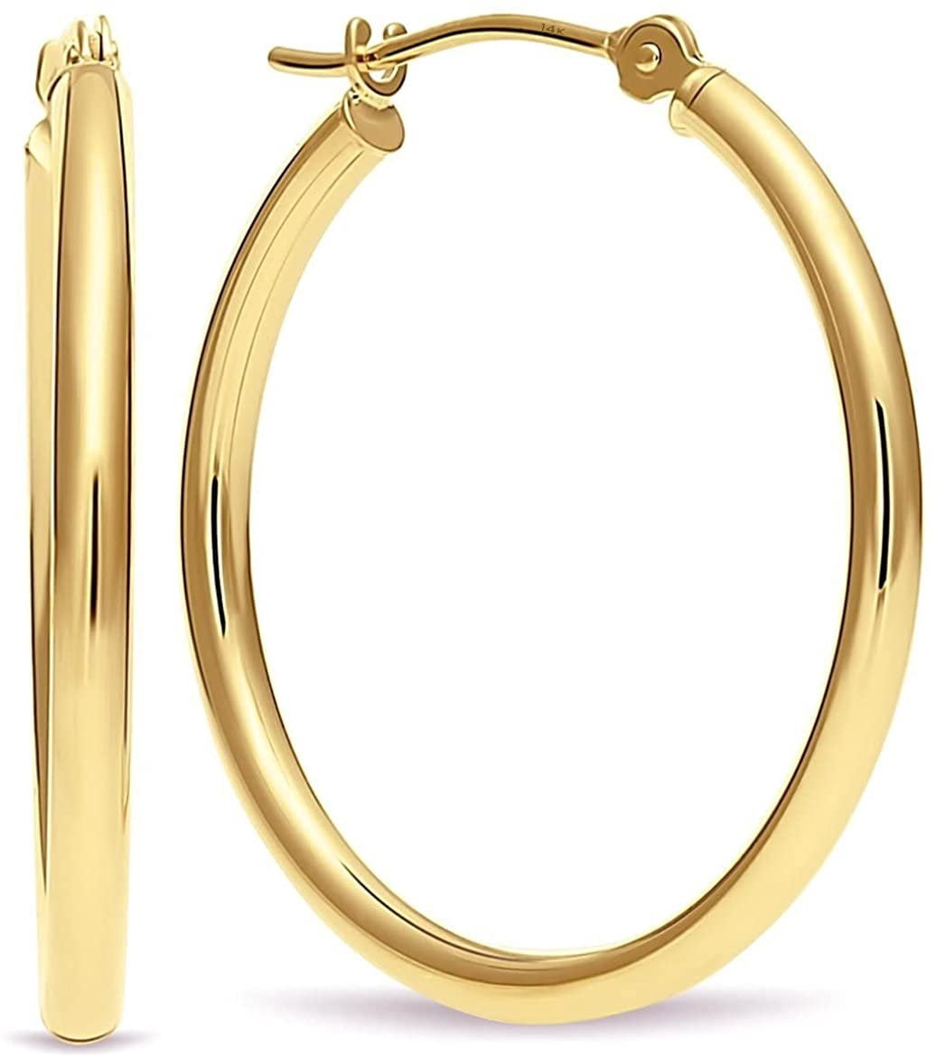 14k Yellow Gold Hoop Earrings, Timeless Style for Women Perfect for Daily Wear and Special Occasions