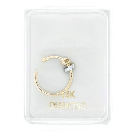 hoop cttw 20g 7mm 14k nose diamond ring yellow open gold