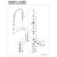 thumbnail image 6 of Kingston Brass KS8978DL Concord Single-Handle Deck-Mount Pre-Rinse Kitchen Faucet, Brushed Nickel, 6 of 7