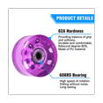 thumbnail image 3 of Patins à Roulettes 8 Pcs 32 X 58Mm 82A avec Roulements, pour Usage Intérieur Ou Extérieur, avec Clé pour Retrait de Roue Violet, 3 of 5