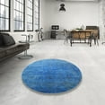 thumbnail image 3 of Ahgly Company Indoor Rectangle Mid-Century Modern Blue Persian Area Rugs, 6' x 9', 3 of 6