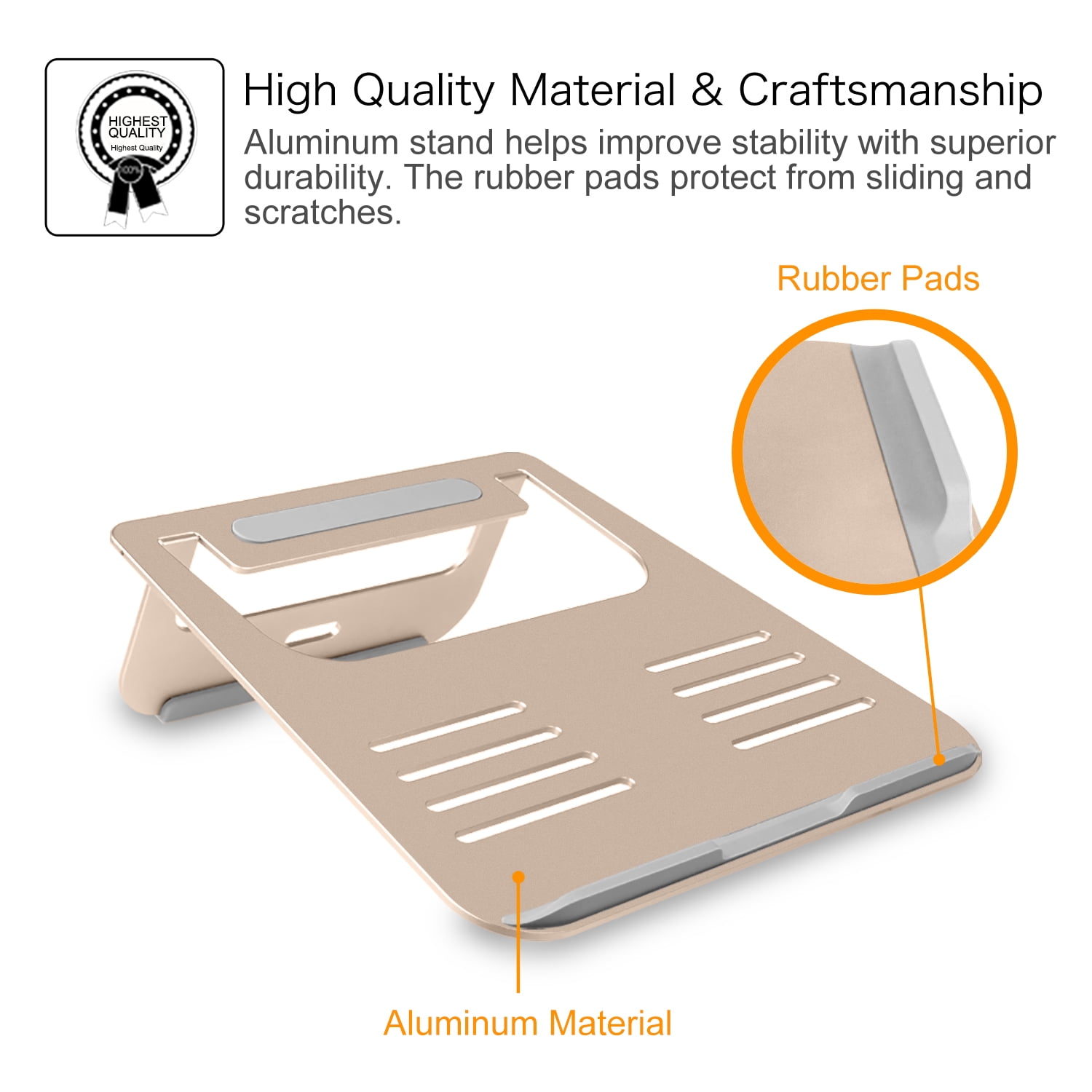Fintie Aluminum Portable Laptop Stand for MacBook/iPad Pro/Samsung/RCA/Lenovo/Tablet/Notebook 9-17" Holder