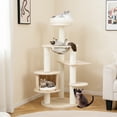 thumbnail image 2 of Gymax 52'' Tall Wooden Cat Tree w/Condo Perch Space Capsule Scratching Posts, 2 of 10