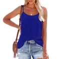 thumbnail image 2 of WTXUE Tank Tops Sleeveless, Scoop Neck Spaghetti Straps Tank Top for Women Adjustable Spaghetti Strap Camisole Scoop Neck Top3XL Solid | Casual for Women Blue M, 2 of 9
