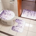 thumbnail image 4 of Purple Eucalyptus Bath Mat 3 Piece Bathroom Rug Set, Spring Botanical Plant Aesthetic Non Slip Bath Rug Contour Mat and Toilet Lid Cover, Absorbent Shower Mats Soft Bath Rugs and Mats Sets, 4 of 8