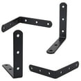 16 PCS Black L Brackets for Wood Heavy Duty Metal Corner Brace, 4 x 4