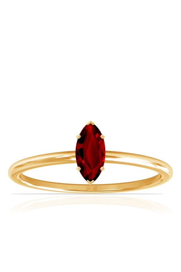 July Birthstone - Dainty Marquise Four Prong Ruby Solitaire Ring (Grade - AAAA | 0.70cts.)