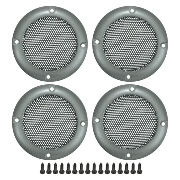 Unique Bargains 4 Pcs 2" Car Speaker Grills Cover Mesh Round Audio Subwoofer Protector with Mounting Screws Iron Gray
