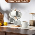 thumbnail image 5 of Vesteel Ceramic Coffee Mug Set of 6, 12 Ounce Porcelain Stoneware Mug with Handles, Catering Coffee Cups for Coffee, Tea, Hot Cocoa, Milk, Microwave and Dishwasher Safe, Speckled White, 5 of 9