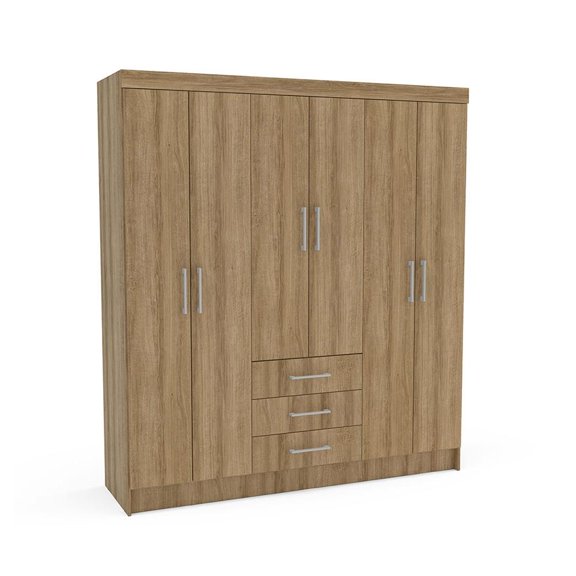 Ropero Mobi Vinca con 6 puertas y 3 gavetas  color Beige