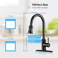 thumbnail image 7 of UWR-Nite Kitchen Sink Faucet Brushed Nickel with Pull Down Sprayer 3 Mode Faucet for Kitchen Sink Single Handle, Stainless Steel Pull Out Kitchen Faucet Bar, Deck Plate Include, 7 of 7