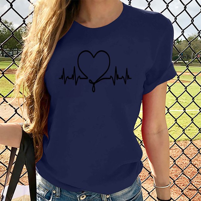 Fiudx Ofertas y Liquidaciones Moda Mujer Casua Impresión Jersey Manga Corta Camiseta Tops Blusa
