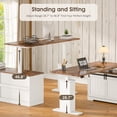 thumbnail image 4 of Farmhouse L Shaped Standing Desk with Drawers, Height Adjustable Corner Desk for Home Office, White, 4 of 8