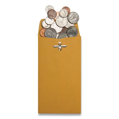 Kraft Coin and Small Parts Envelope, #6, Square Flap, Clasp/Gummed Closure, 3.38 x 6, Brown Kraft, 100/Box Kraft Coin and Small Parts Envelope, #6, Square Flap, Clasp/Gummed Closure, 3.38 x 6, Brown Kraft, 100/Box