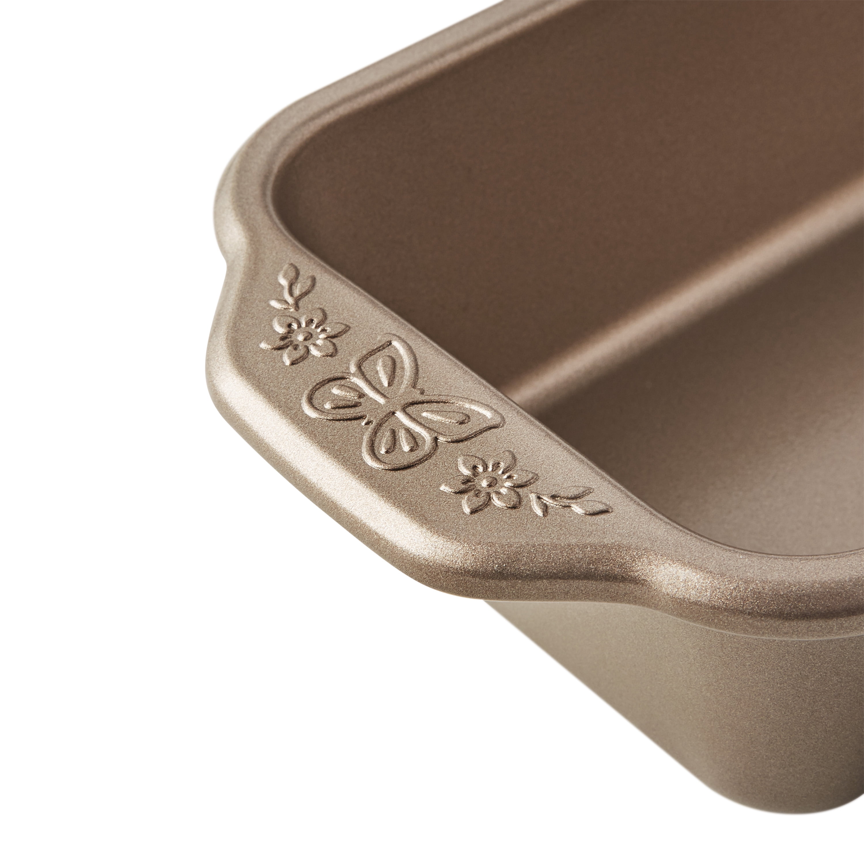 The Pioneer Woman 11-Inch Nonstick Aluminized Steel Loaf Pan, Champagne, 2 Count