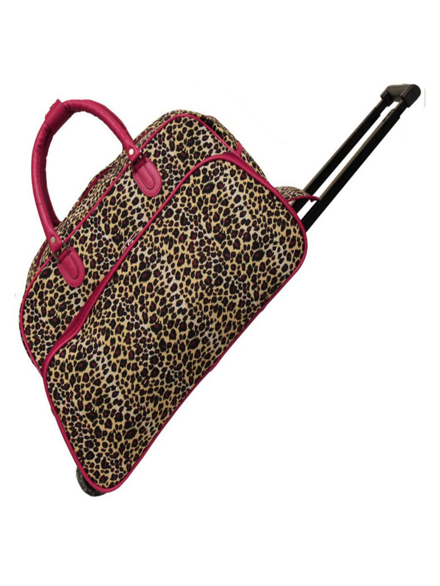 World Traveler Leopard 21 in. Rolling Duffel Bag by World Traveler